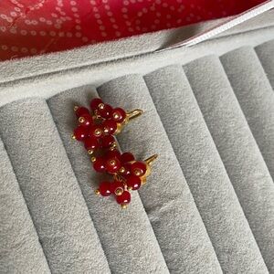 Red Jhumki - Earrings